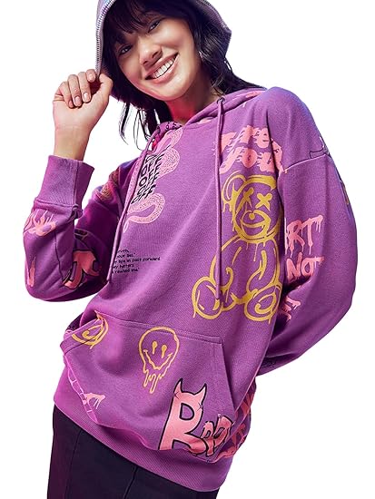 Bewakoof Women's Cotton Hooded Sweatshirt Clothing Hoodies