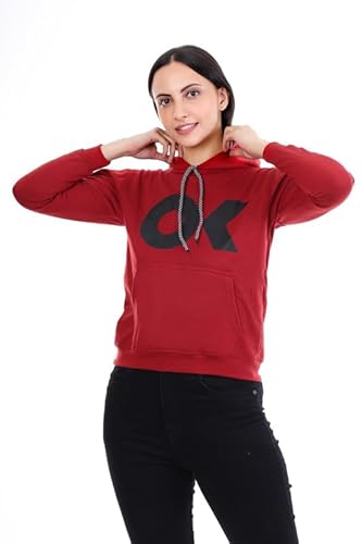 Women's Fleece Winter Hoodie | Stylish Warm Sweatshirt | Ok Printed | Trendy Casual Hoodie for Women & Girls Clothing Hoodies