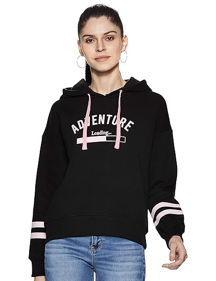 Amazon Brand - Symbol Women's Cotton Blend Regular Fit Hooded Sweatshirt Clothing Hoodies