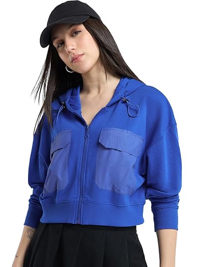 Bewakoof Women's Cotton Terry Oversized Fit Hoodies | Hoodie for Women Winter Wear Clothing Hoodies