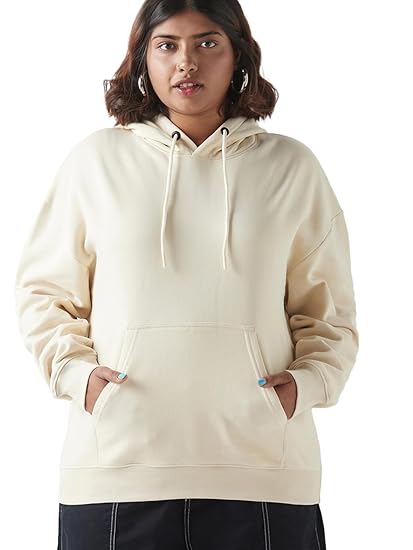 Bewakoof Women's Fleece Oversized Fit Plus Size Hoodies | Hoodie for Women Winter Wear Clothing Hoodies