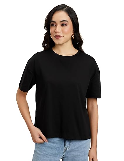 Symbol Premium Women's Super Soft Cotton Round Neck Solid T-Shirt (Stylish | Oversized Fit) (Available in Plus Sizes) Clothing T-Shirts