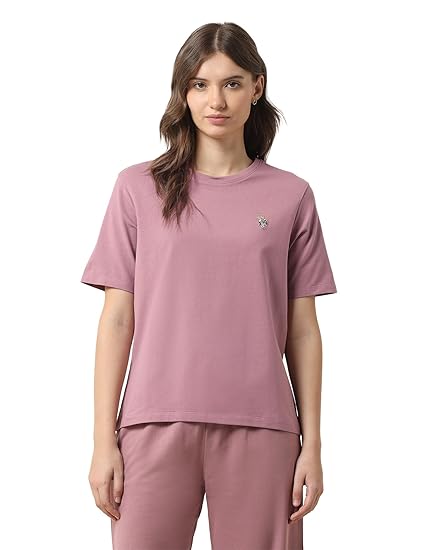 U.S. Polo Assn. Women's Solid Loose Fit T-Shirt Clothing T-Shirts