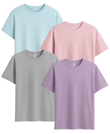 Sleepynuts Women Boyfriend Plain Round Neck Half Sleeve T-Shirt Clothing T-Shirts