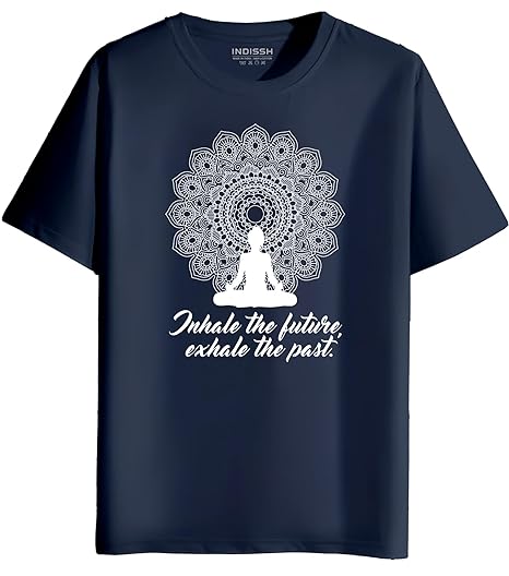 INDISSH Women's Regular Fit Half-Sleeves YOGA1 Themed Garphic Printed Tshirt|Regular Wear T-Shirt for Women's| Pack of 1 T-Shirt| Clothing T-Shirts