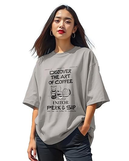 AUSK Oversized T-Shirt for Women || Graphic Printed Loose fit Womens Tshirts Clothing T-Shirts