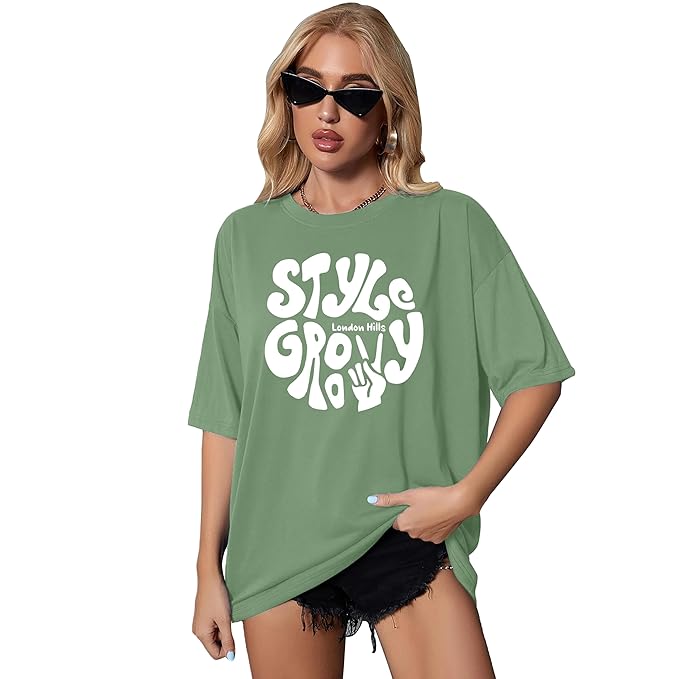 London Hills Women's Cotton Oversized Fit T-Shirt Clothing T-Shirts