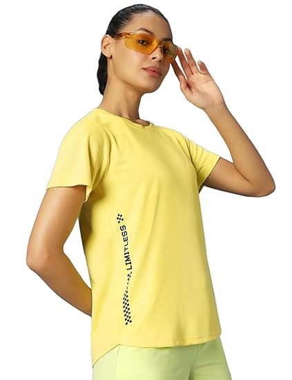 Pump'd Women's Regular fit T-Shirt | Quick Dry | Workout Active Gym Wear| Running T-ShirtsQuick Dry Sports Half Sleeve Regular Fit Tshirt Round Crew Neck