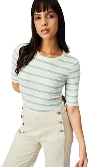 Max Women's Polyviscose Elastane Regular Fit T-Shirt Clothing T-Shirts