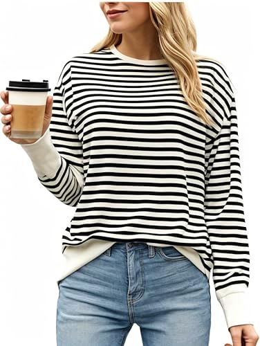 VIMAL JONNEY Women Striped T-Shirt || T-Shirt for Women || Full Sleeve T Shirt || T-Shirt-VIMAL640620 Clothing T-Shirts