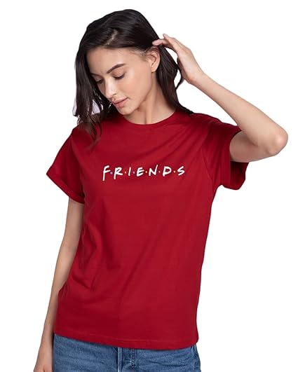 Bewakoof Women's Letter Print Relaxed Fit T-Shirt Clothing T-Shirts