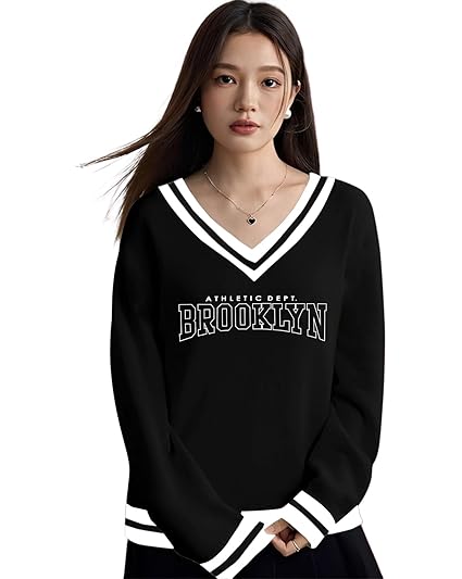 AUSK Women Tshirt || Full Sleeve Printed V Neck Regular Fit T-Shirt for Womens Clothing T-Shirts