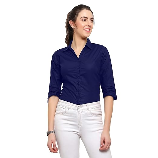 Blue Ronin Women 3/4 Sleeve Stylish Western Official Formal Shirts Regular fit Shirts for Women Clothing Shirts