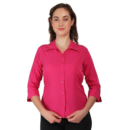 Formal Women and Girls 3/4 Sleeves Shirts Clothing Shirts
