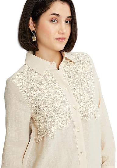 Max Women's Cotton Solid Regular Fit Shirt
