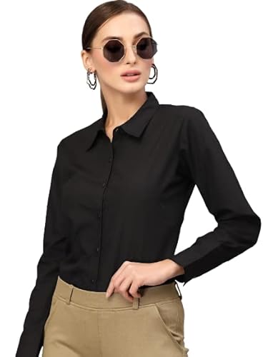 Style Quotient Women Solid Polycotton Regular Formal Shirt