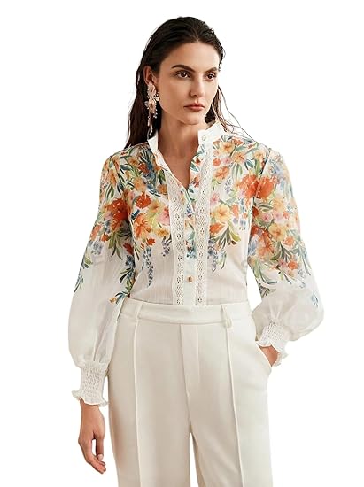 LITZO Top for Women || Regular Fit Western Latest Stylish Office Wear Tops Women (L 43-44) Clothing Shirts