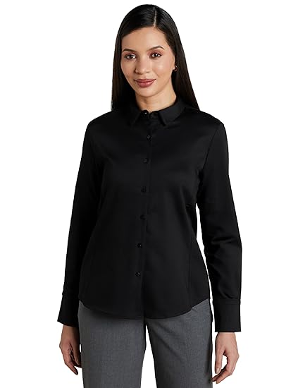 Symbol Premium Women's 'Desk-to-Dinner' Cotton Stretch Formal Shirt (Button Down | Regular Fit | Stylish | Office-wear) (Available in Plus Sizes) Clothing Shirts