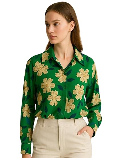 GRECIILOOKS Shirt for Women | Shirt | Long | Tops for Women | Oversized | Korean Style Long Sleeve Oversized Button Down Clothing Shirts