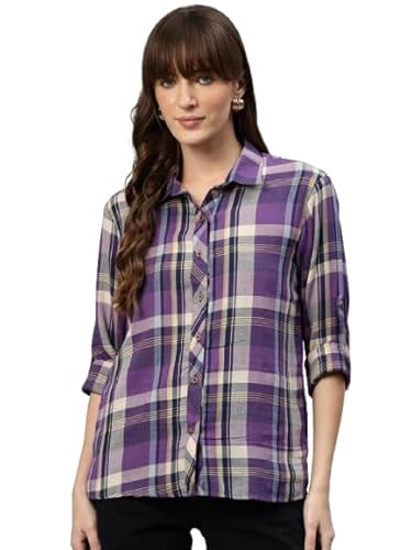 One femme Women Regular Fit Checked Short Shirt Clothing Shirts