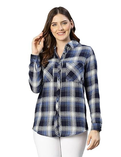 Formal Yellow Brush Check Women Shirt Clothing Shirts