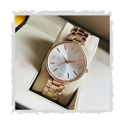 styledose Women Analogue Wrist Watches for Women's & Girls&Miss&Ladies Diamond Studded Dial Rosegold Colored Stylish Bracelet Strap Accessories Watches