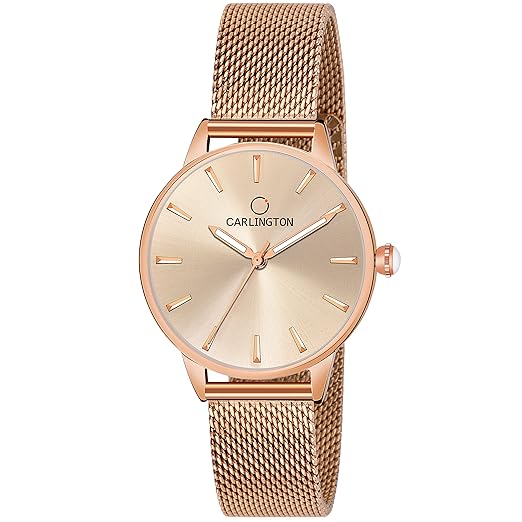 Carlington Analog Watches for Women with mesh Strap - CT 2007 Accessories Watches