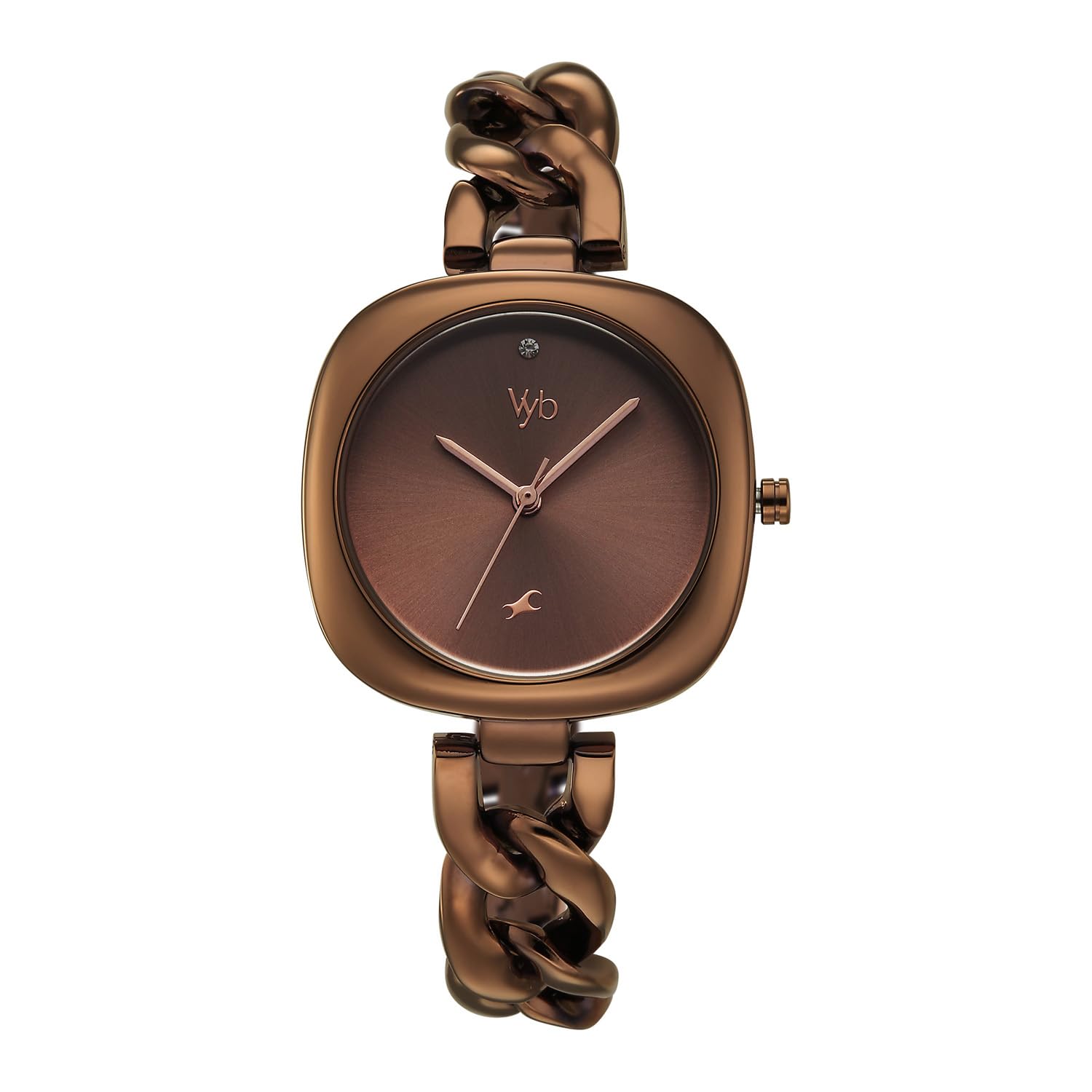 Fastrack Vyb Spotlight Quartz Analog Coffee Brown Dial Coffee Brown Alloy Strap Watch for Women - FV60109QM01W Accessories Watches
