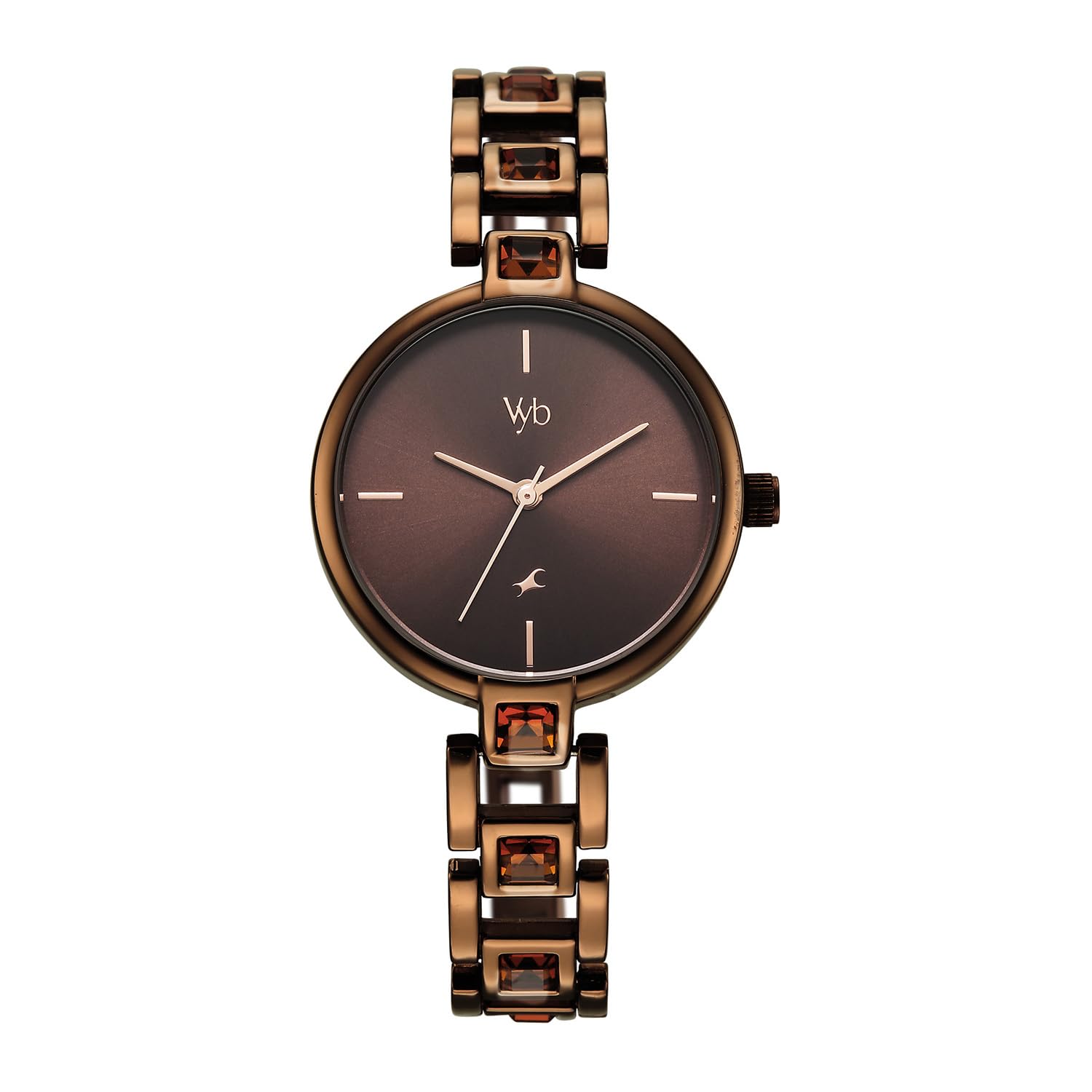 Fastrack Vyb Manifester Quartz Analog Brown Dial Brown Alloy Strap Watch for Women - FV60104QM01W