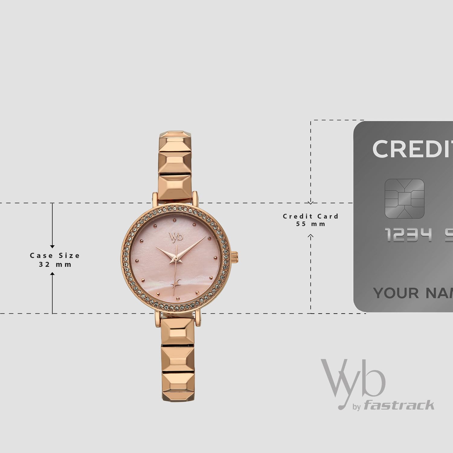 Fastrack Vyb Enigma Quartz Analog Peach Blush Dial Rose Gold Alloy Strap Watch for Women - FV60050WM02W Accessories Watches