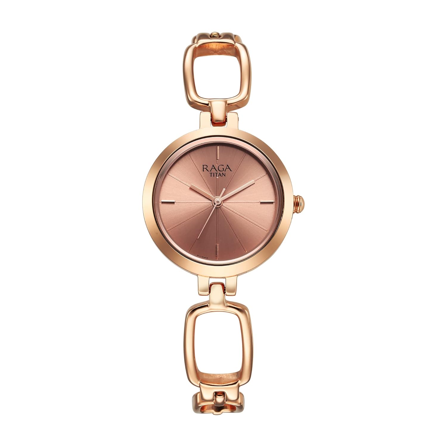 Titan Raga Quartz Analog Rose Gold Dial Rose Gold Metal Strap Watch for Women - NT2725WM01 Accessories Watches