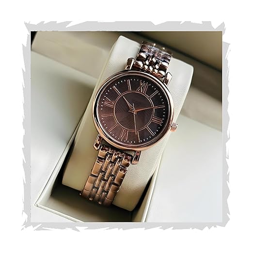 styledose Women Analogue Wrist Watches for Women's & Girls&Miss&Ladies Diamond Studded Roman Dial Rosegold Colored Stylish Bracelet Strap Accessories Watches