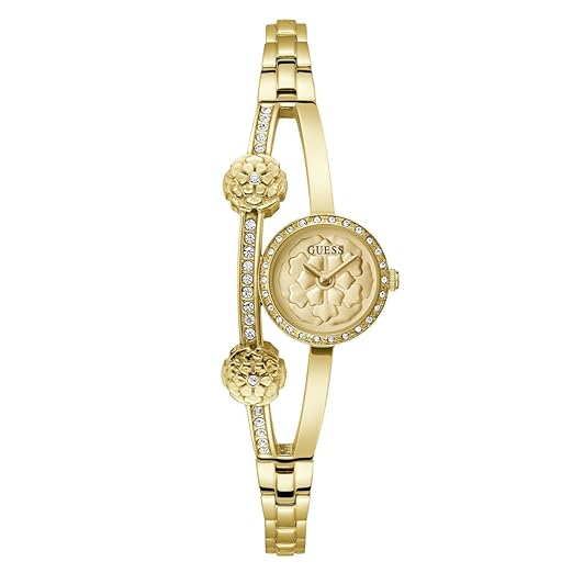 Guess Bejeweled 21 mm Gold Dial Women Analog Watch- GW0756L2 Accessories Watches