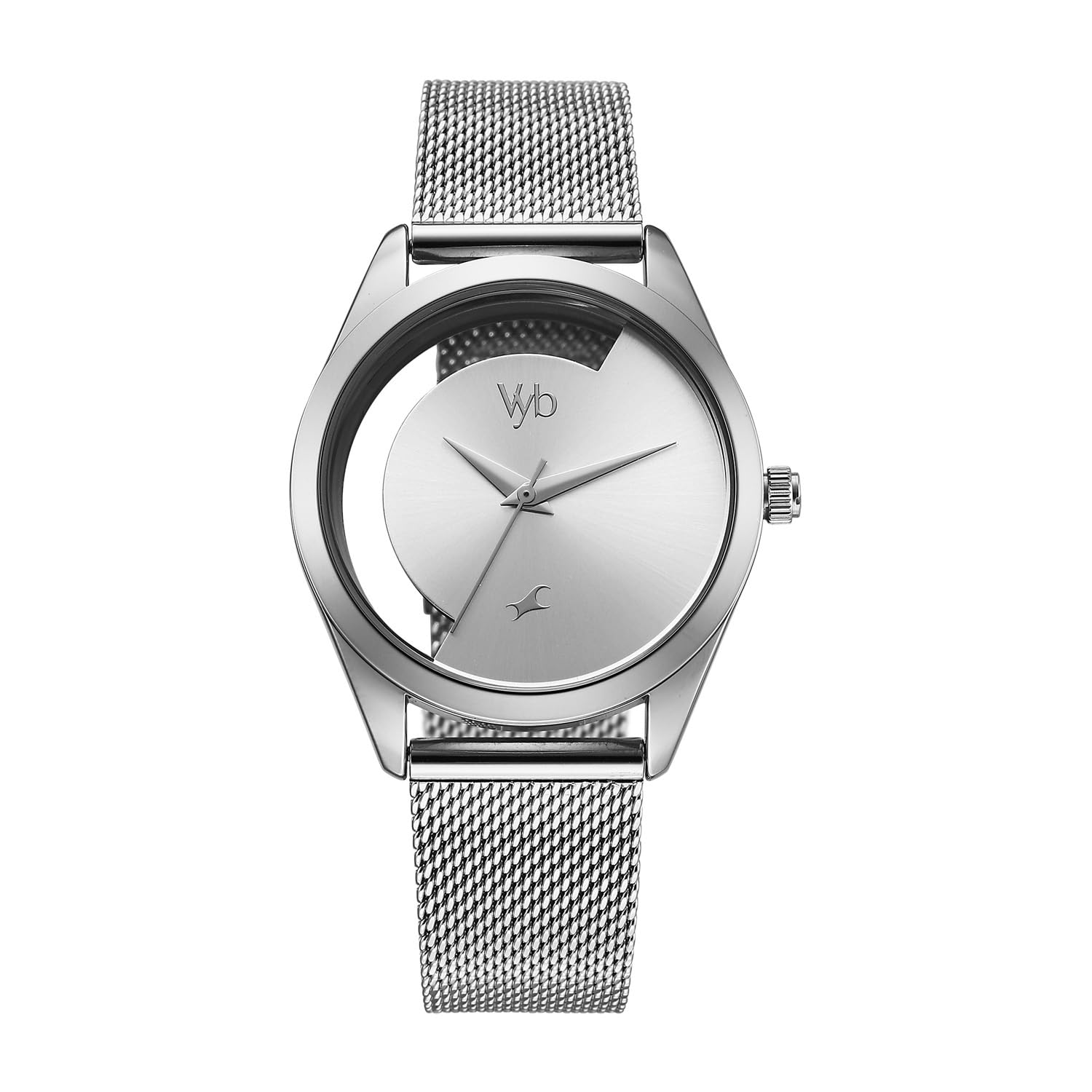 Fastrack Vyb Runway Quartz Analog Silver Dial Silver Stainless Steel Strap Watch for Women - FV60031SM03W Accessories Watches
