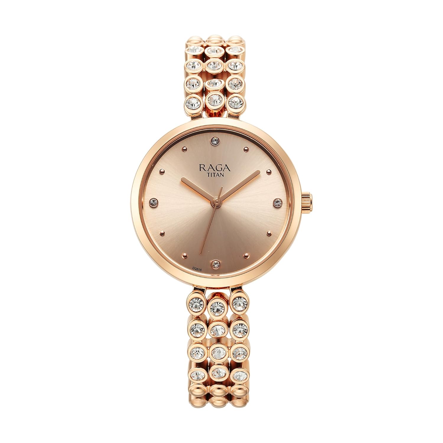 Titan Raga Showstopper Quartz Analog Rose Gold Dial Rose Gold Metal Strap Watch for Women - NT95262WM01 Accessories Watches