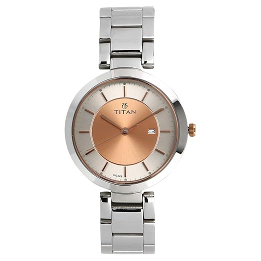 Titan Ladies Neo-Ii Analog Rose Gold Dial Women's Watch-NL2480KM01 Accessories Watches