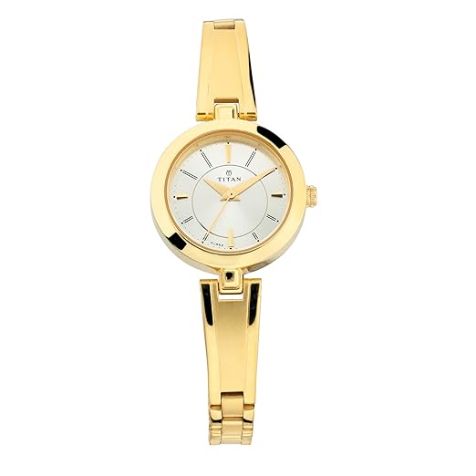 Titan Quartz Analog White Dial Gold Metal Strap Watch For Women - NN2598YM02 Accessories Watches