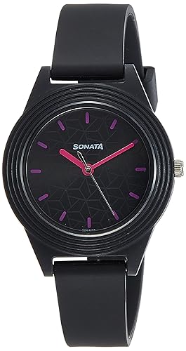 Sonata Analog Black Dial Girl's Watch NM87024PP06/NN87024PP06W Accessories Watches