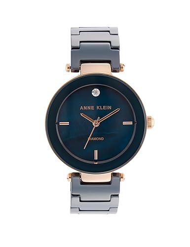 Anne Klein Quartz Analog Blue Dial Blue Ceramic Strap Watch for Women - NEAK1018RGNV Accessories Watches