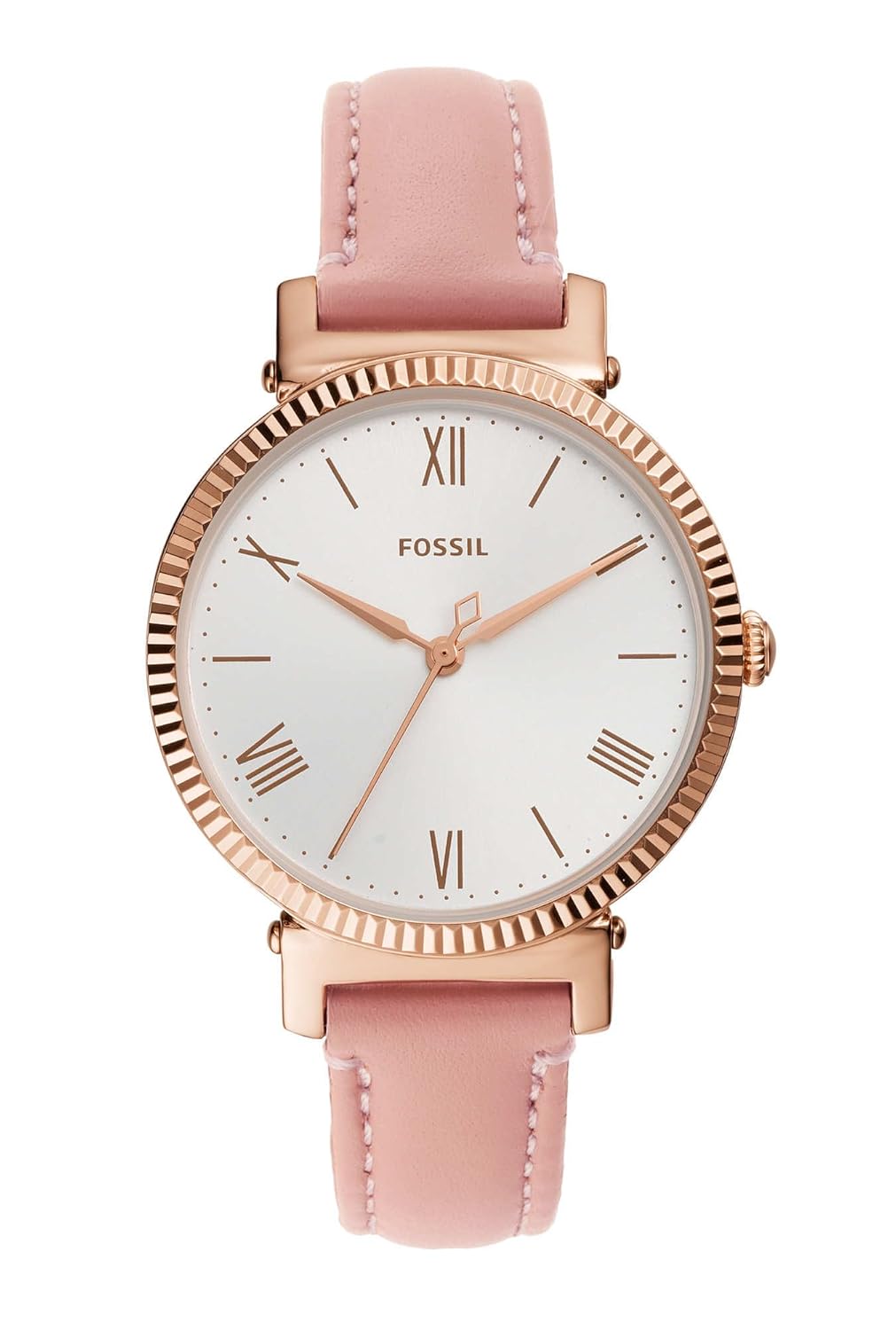 Fossil Women Leather Analog Silver Dial Watch-Es4794, Band Color-Beige Accessories Watches