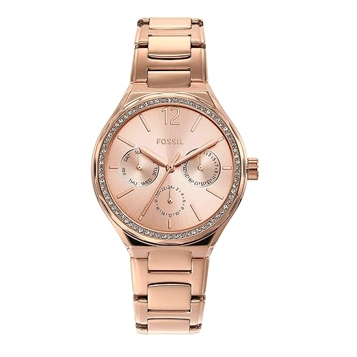 Fossil Eevie Analog Rose Gold Dial and Band Women's Stainless Steel Watch-BQ3721 Accessories Watches