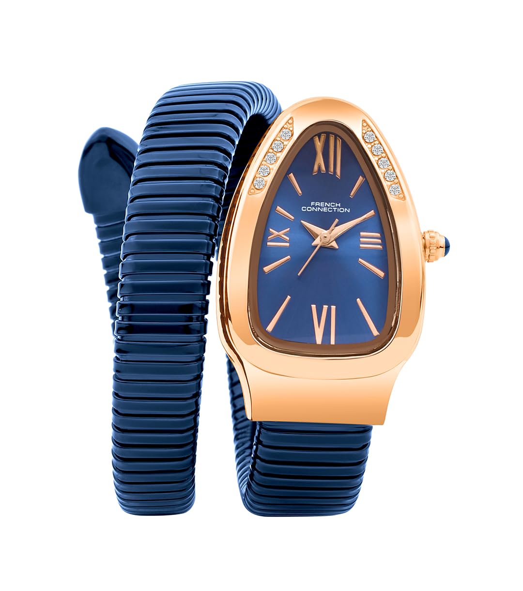 French Connection The Eternelle Curve FCN0142UM Women’s 3-Hand Blue Watch for Women Accessories Watches
