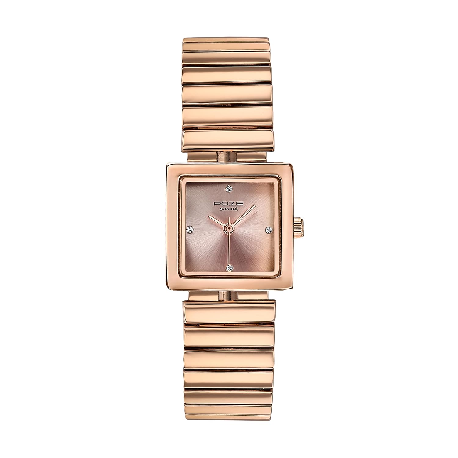Sonata Poze 6 Sidewalk Sparkle Ladies Quartz Rose Round Dial Women's Watch | Stainless Steel Strap Material | Watches for Women Analog - SP80139WM01W Accessories Watches