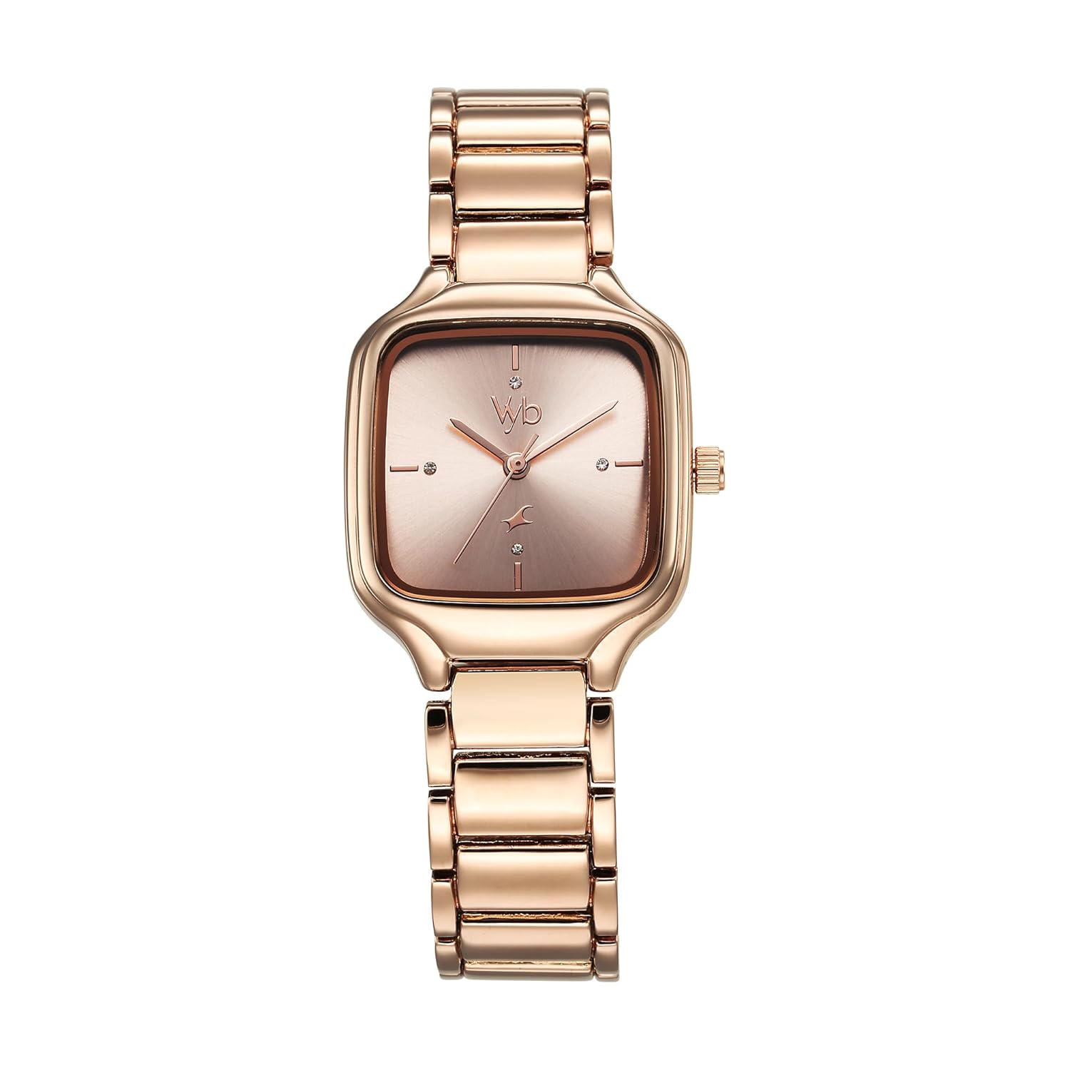 Fastrack Vyb Minimalist Quartz Analog Pink Dial Rose Gold Metal Strap Watch for Girls - FV60024WM01W Accessories Watches