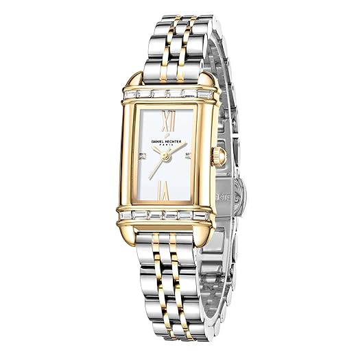 Daniel Hechter Paris Louvre Collection Square Dial Watch for Women with Roman Indices and Stainless Steel Strap-DHW2006 Accessories Watches